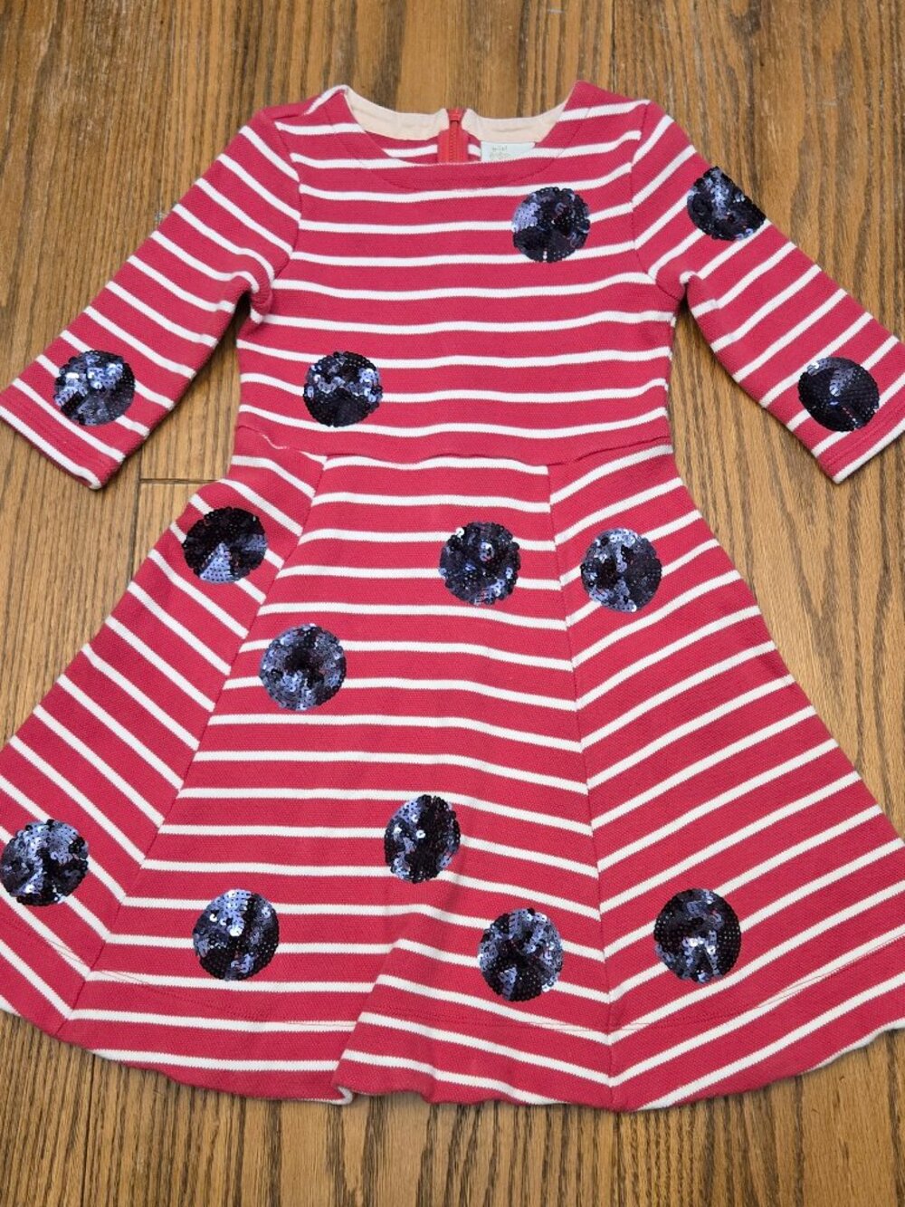 Mini Boden Roald Dahl Ladybug Dress Red Pocka Dot - Size 7-8 - James Giant Peach